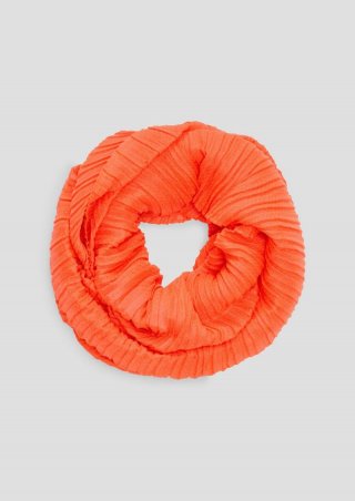 s.Oliver Leichter Loop-Schal mit Plisseefalten - orange