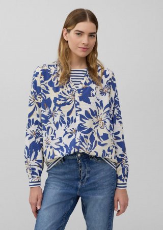 s.Oliver Tunikabluse aus Viskosemix mit All-over-Print - ecru