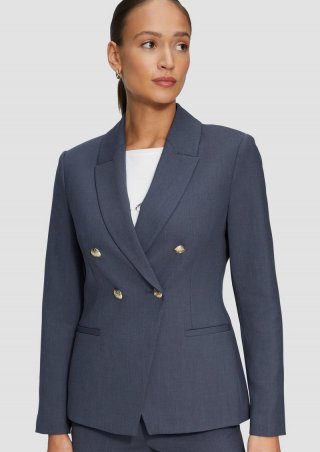 s.Oliver Doppelreihiger Blazer im Slim Fit - dunkelblau