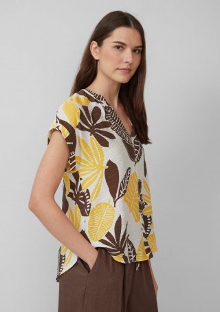 s.Oliver Strukturierte Bluse mit Raff-Details - creme