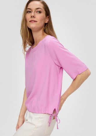 s.Oliver Gemustertes Blusenshirt aus Viskose im Relaxed Fit - rosa