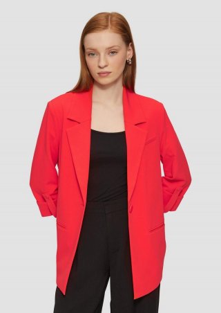 s.Oliver Interlock-Blazer mit Krempelarm - rot