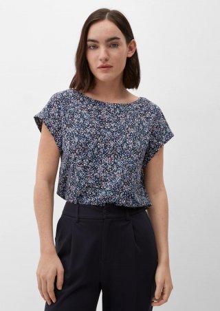 s.Oliver Viskosebluse mit Rückenausschnitt - navy