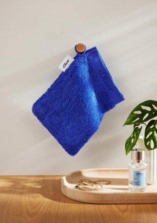 s.Oliver Waschhandschuh aus reiner Baumwolle - royalblau