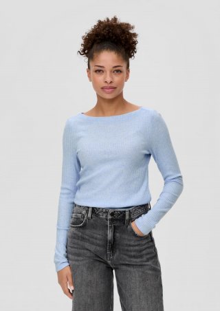 s.Oliver Longsleeve aus Viskosemix - himmelblau