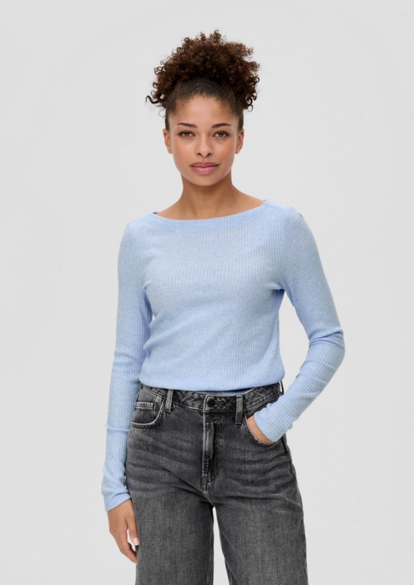 s.Oliver Longsleeve aus Viskosemix - himmelblau