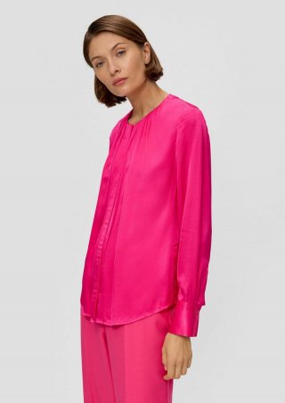 s.Oliver Satinbluse aus reiner Viskose - pink