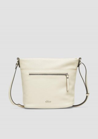 s.Oliver City-Bag mit separiertem Reißverschluss-Fach und längenverstellbarem Schultergurt - beige