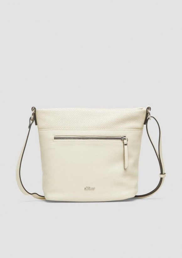 s.Oliver City-Bag mit separiertem Reißverschluss-Fach und längenverstellbarem Schultergurt - beige