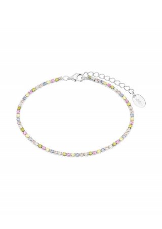 s.Oliver Tennisarmband mit bunten Zirkoniasteinen - silber
