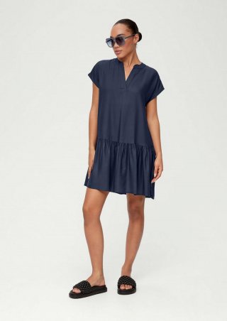 s.Oliver Strandkleid mit Volants - dunkelblau