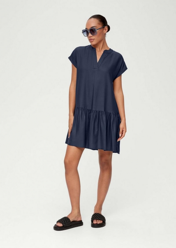s.Oliver Strandkleid mit Volants - dunkelblau