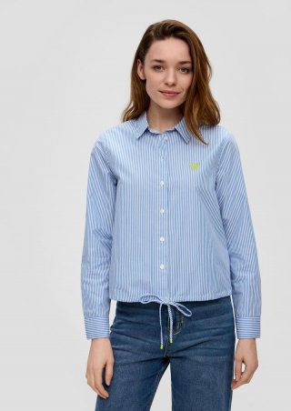 s.Oliver Baumwollbluse mit Streifenmuster - royalblau