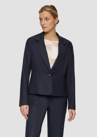 s.Oliver Fein gepunkteter Blazer mit großen Taschen - navy