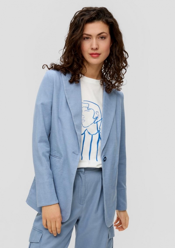 s.Oliver Blazer aus Twill - blassblau