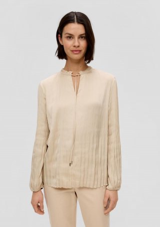 s.Oliver Bluse mit Plissée-Struktur - beige