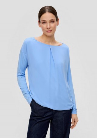 s.Oliver T-Shirt mit Falten-Detail - hellblau