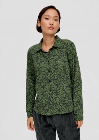 s.Oliver Hemdbluse aus Jersey - olivgrün