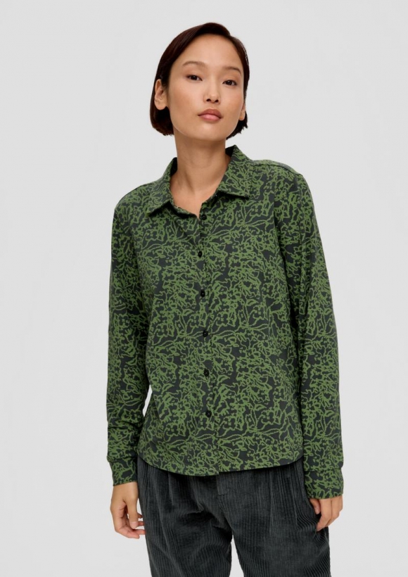 s.Oliver Hemdbluse aus Jersey - olivgrün