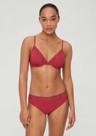 s.Oliver Bikinihose mit Lochstickerei - himbeere