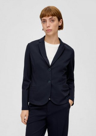 s.Oliver Jersey-Blazer mit Twillstruktur - navy