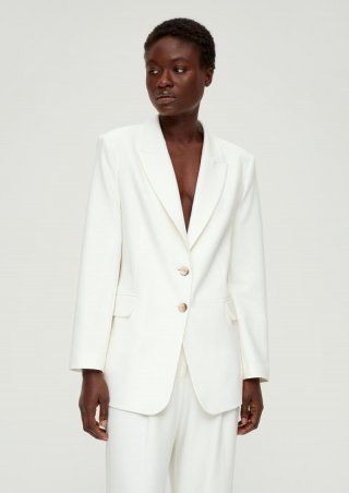 s.Oliver Oversized-Blazer aus Viskosestretch - ecru
