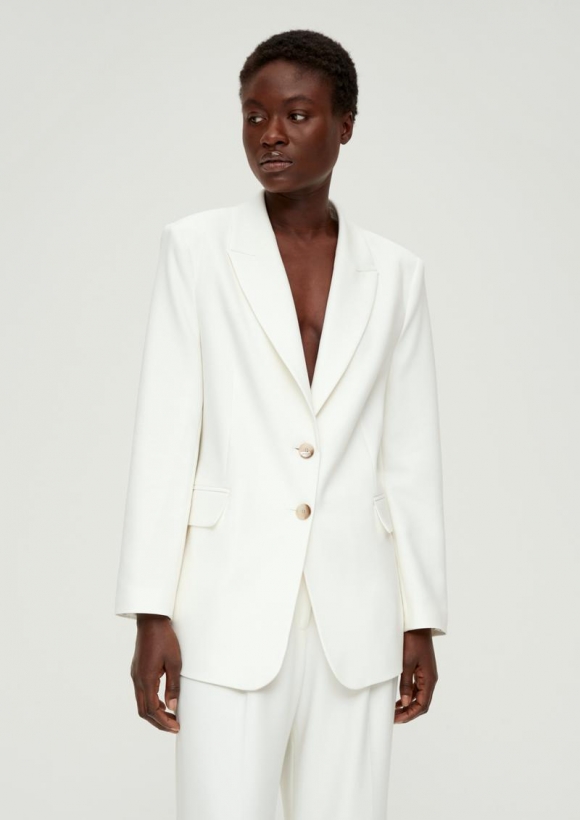 s.Oliver Oversized-Blazer aus Viskosestretch - ecru
