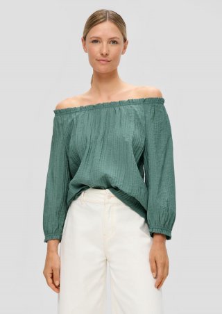 s.Oliver Off-Shoulder-Bluse aus Viskosemix - helles petrol