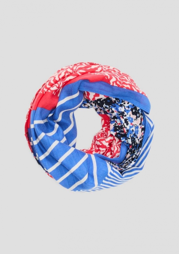 s.Oliver Loop-Schal mit All-over-Muster - royalblau