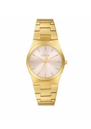 s.Oliver Goldene Edelstahl-Armbanduhr - gold