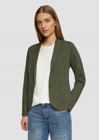 s.Oliver Jersey-Blazer mit Twillstruktur - olivgrün