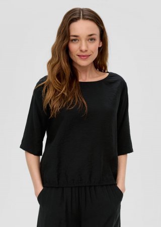 s.Oliver Blusenshirt im O-Shape - schwarz