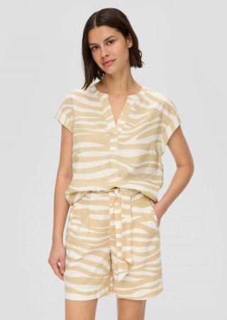 s.Oliver Blusenshirt aus Leinenmix - beige