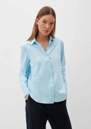 s.Oliver Bluse mit verdeckter Knopfleiste - arktisblau