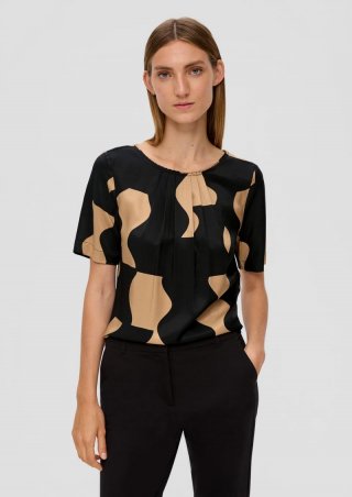s.Oliver Twillbluse aus Viskose - schwarz