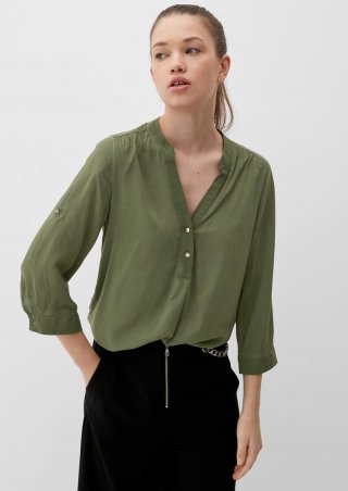 s.Oliver Viskosebluse mit Farbeffekt - olivgrün