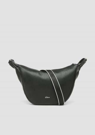 s.Oliver Schulter-Tasche mit Lochmuster und Logo-Detail - schwarz