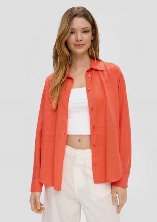 s.Oliver Oversized Bluse aus Viskosemix - orange