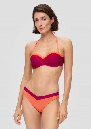 s.Oliver Neckholder-Bikini-Top in Colour-Blocking-Optik - burgund