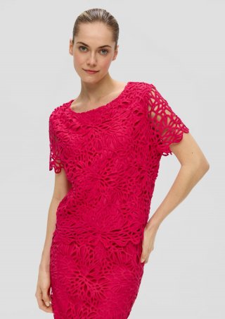 s.Oliver Verkürztes Top mit Layering-Detail - pink