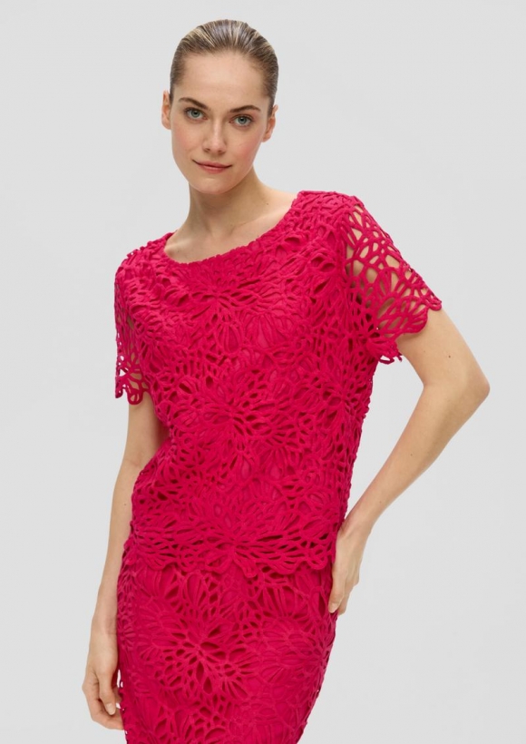 s.Oliver Verkürztes Top mit Layering-Detail - pink