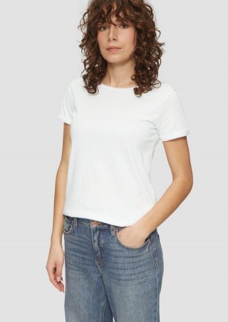 s.Oliver Jerseyshirt mit Crew Neck - weiß