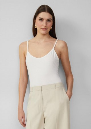 s.Oliver Spaghettiträger-Top im Slim Fit aus Viskosemix - ecru