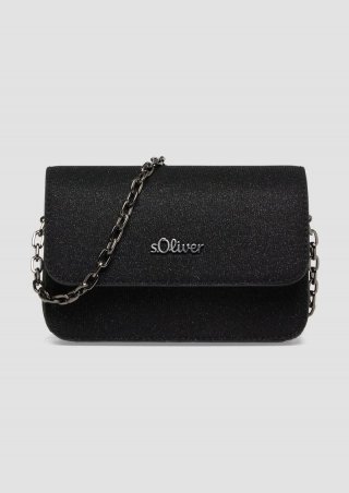 s.Oliver Shoulder-Bag in schimmernder Optik - schwarz