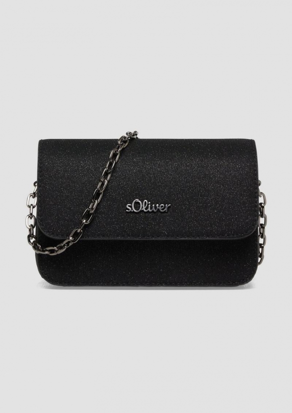 s.Oliver Shoulder-Bag in schimmernder Optik - schwarz