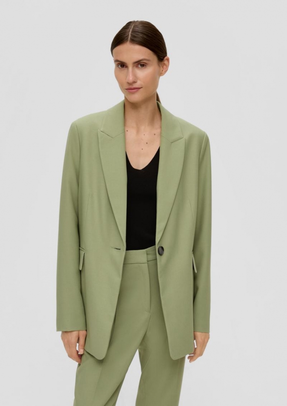 s.Oliver Blazer aus Viskosestretch - helles olivgrün