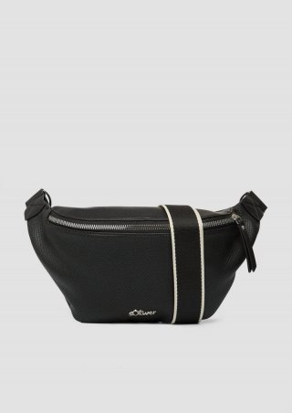 s.Oliver Crossbody-Bag in Leder-Optik mit abnehmbarem Schulterriemen - schwarz