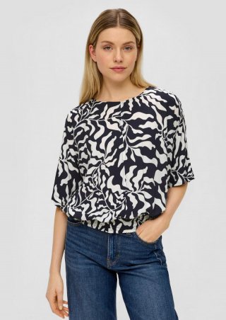 s.Oliver Bluse mit gesmoktem Bund - navy