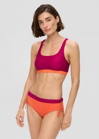 s.Oliver Bandeau-Bikini-Top mit Colour-Blocking - burgund