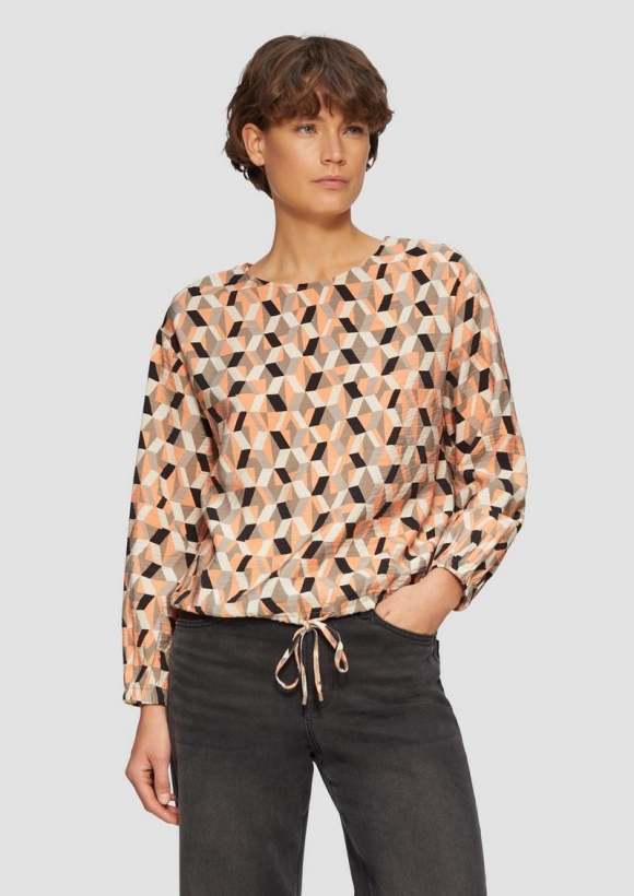 s.Oliver Viskosemix-Bluse in O-Shape - mango